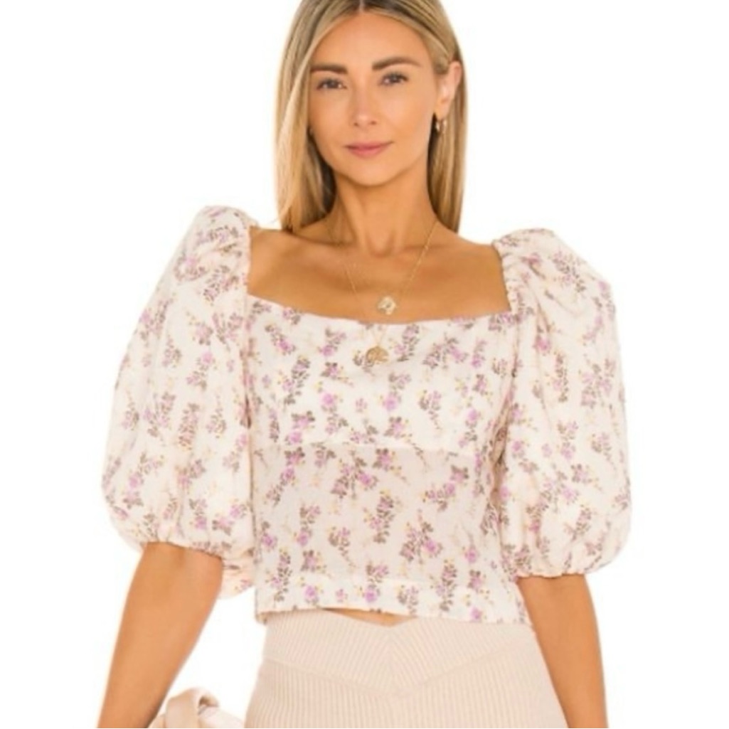 Lpa Floral Puff Sleeve Top